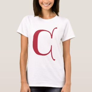 Camiseta Texto em inglês Gótica Monograma - letra C