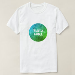 Camiseta Texto em latim: visita Luna e lua colorida