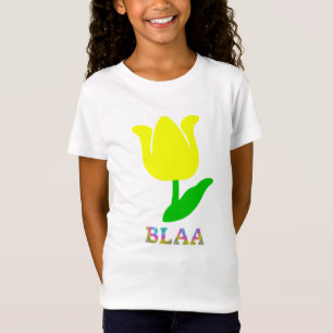 Camiseta Texto em Manx: blaa e flor amarela