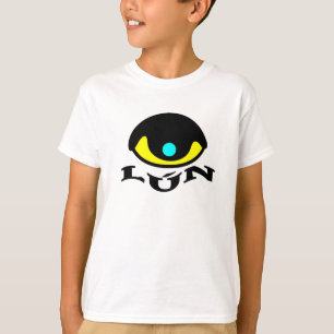 Camiseta Texto em Pijao: lún e um olho colorido