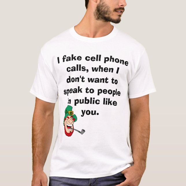 Camiseta texto engraçado do celular (Frente)