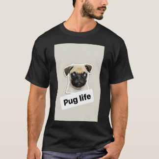Camiseta texto engraçado vida de pug / pug / cachorro / cac