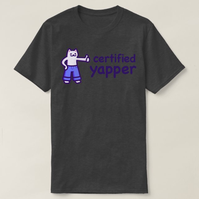 Camiseta Texto Escuro do Yapper Certificado (Frente do Design)