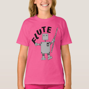 Camiseta Texto Flute Robot