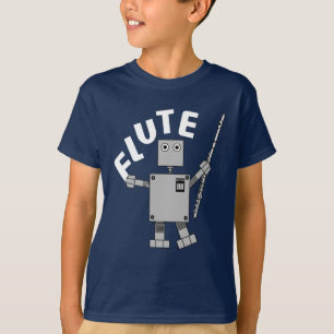 Camiseta Texto Flute Robot