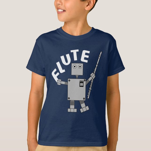 Camiseta Texto Flute Robot (Frente)