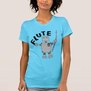 Camiseta Texto Flute Robot