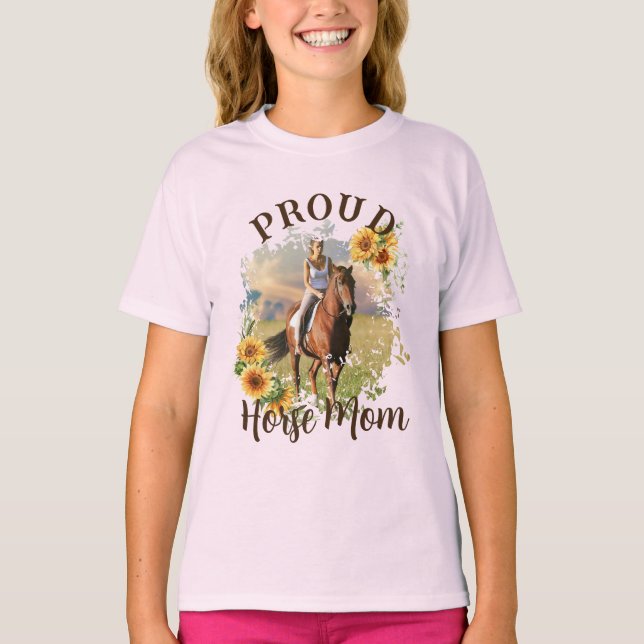 Camiseta Texto Fotográfico de Pet de Cavalo Personalizado D (Frente)