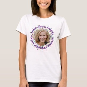 Camiseta Texto Fotográfico personalizado  aniversário de 