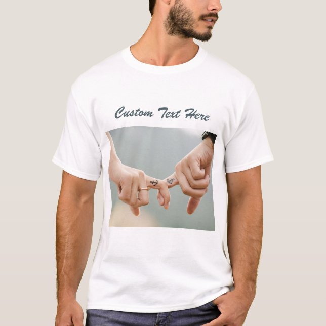 Camiseta Texto Fotográfico Personalizado Com Amor T-Shirt S (Frente)