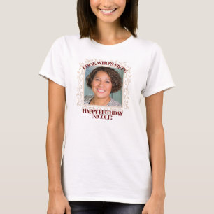 Camiseta Texto Fotográfico personalizado Crie seu própri