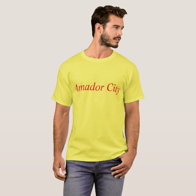 Camiseta Texto itálico da cidade de Amador (Frente Completa)