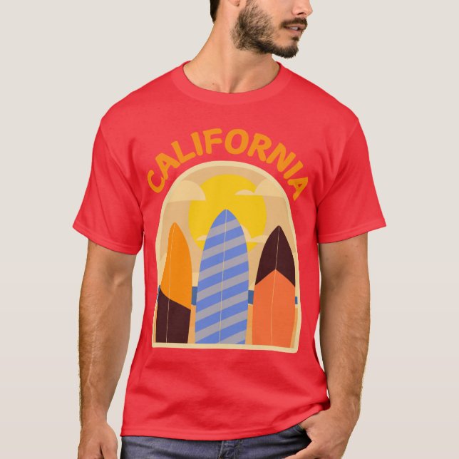Camiseta Texto Laranja do RetroStyle California Surfboards (Frente)