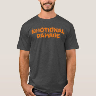 Camiseta Texto Laranja Vintage de Danos Emocionais