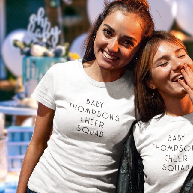 Camiseta Texto Minimalista Nome do Bebê (Fun T shirts for family and baby shower guests)