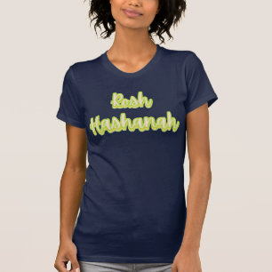Camiseta Texto moderno judeu Ano Novo Rosh Hashanah Mulhere