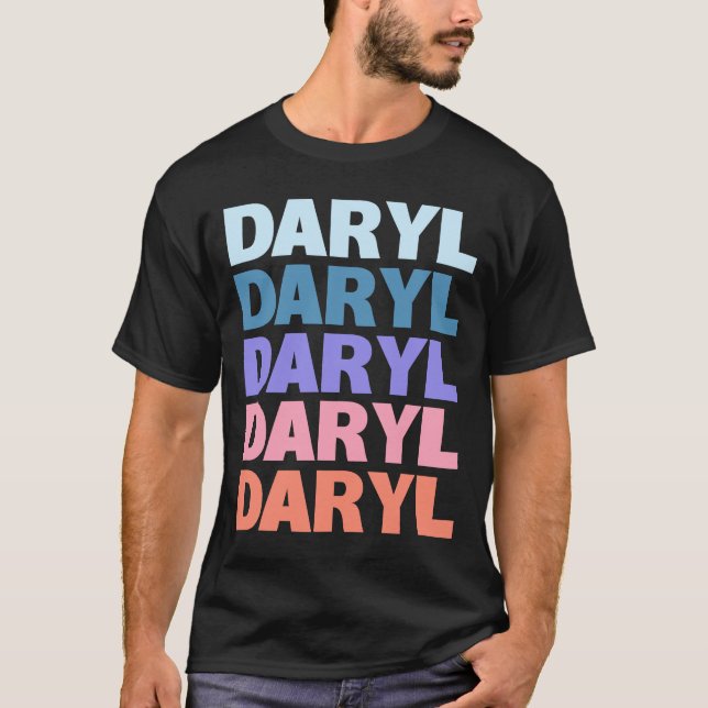 Camiseta Texto Moderno Repetido Daryl (Frente)