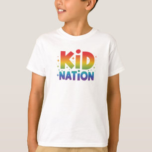 Camiseta Texto "Nação de Crianças" T-Shirt