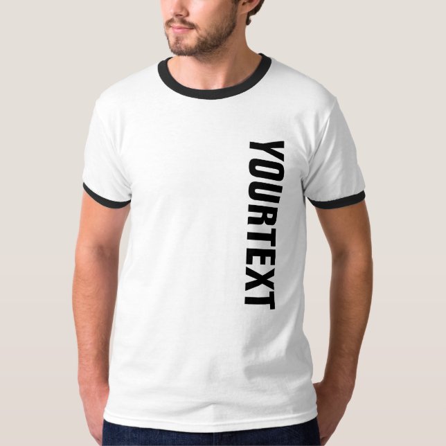 Camiseta Texto ou Nome Modelo Mens Fonte Grande Branca (Frente)