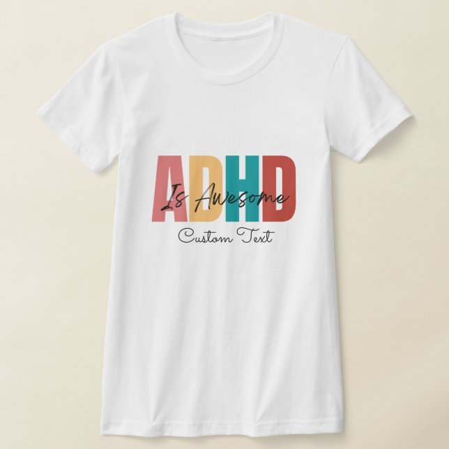 Camiseta Texto personalizado ADHD Saúde mental personalizad (Postura )