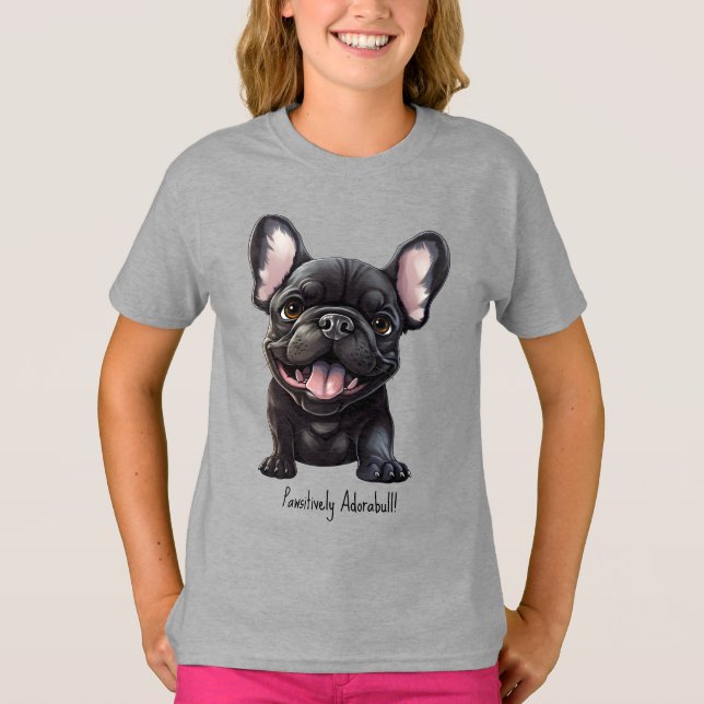 Camiseta Texto personalizado 🐶Cachorrinho francês (Frente)