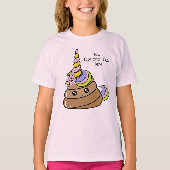 Camiseta Texto Personalizado Cocô de Unicórnio (Frente)