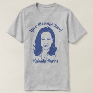 Camiseta Texto Personalizado da Arte da Linha Kamala Harris