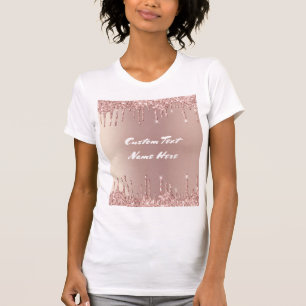 Camiseta Texto Personalizado Da Literatura rosa Dourada Que