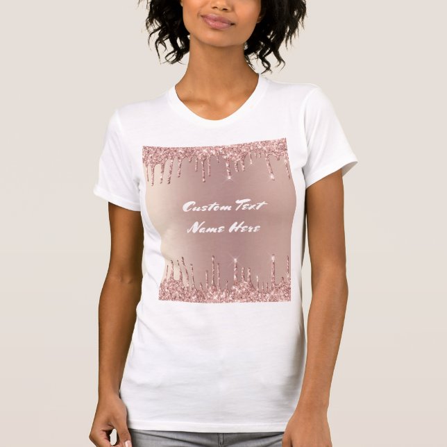Camiseta Texto Personalizado Da Literatura rosa Dourada Que (Frente)