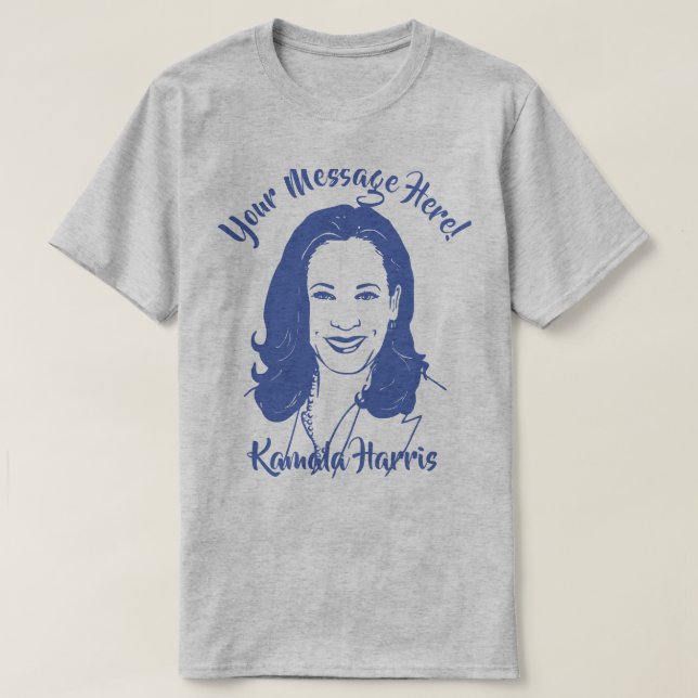 Camiseta Texto Personalizado De Arte De Linha Kamala Harris (Frente do Design)