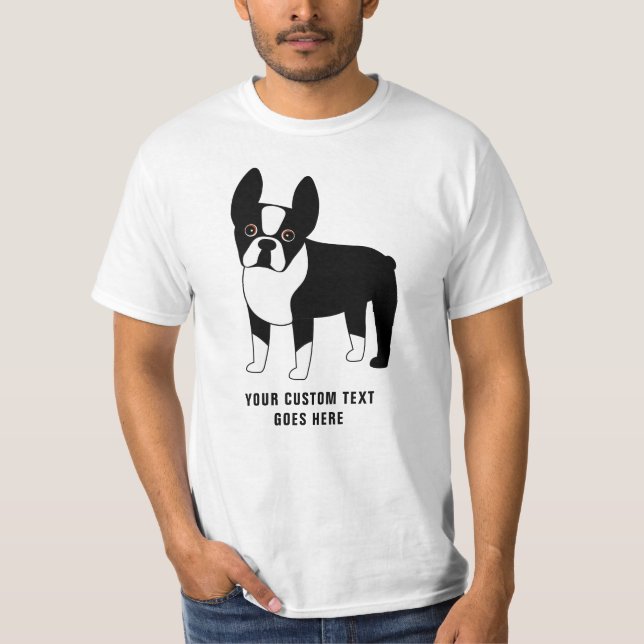 Camiseta Texto Personalizado de Boston Terrier  (Frente)