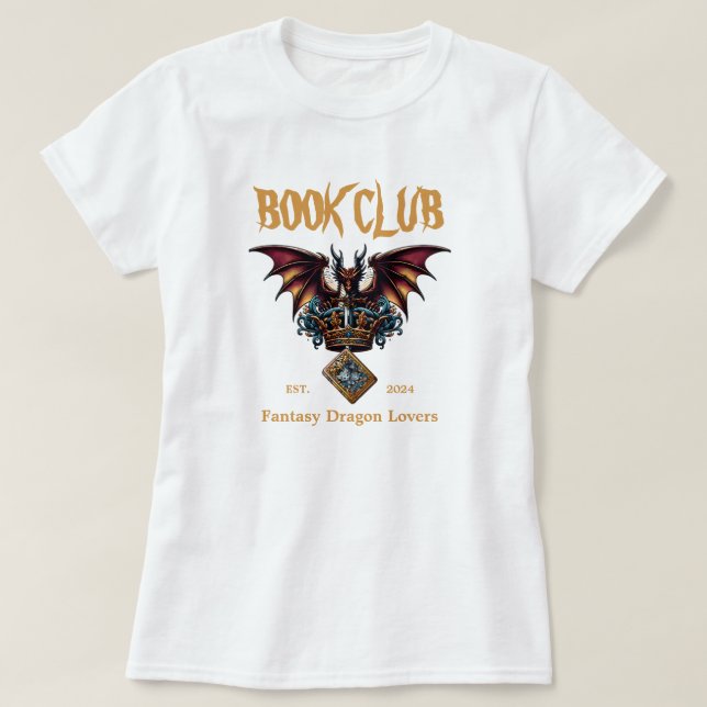 Camiseta Texto personalizado do Book Club Dragon for Fantas (Frente do Design)