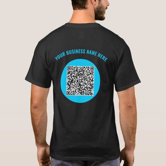 Camiseta Texto personalizado do código QR e cores T-Shirt c (Verso)