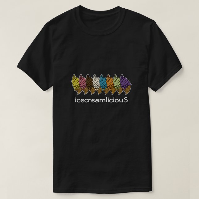 Camiseta Texto Personalizado Do Cone Do sorvete (Frente do Design)