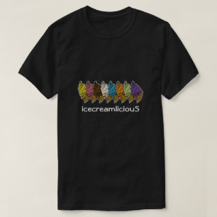 Camiseta Texto Personalizado do Cone do sorvete icecreamlic