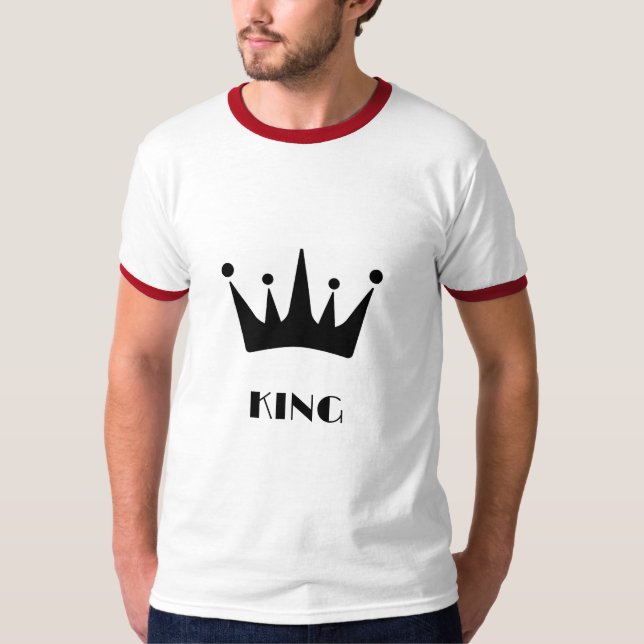 Camiseta Texto Personalizado do KING Preto Cor Básica da Co (Frente)