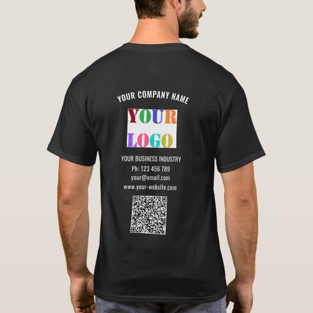 Camiseta Texto personalizado do logotipo da sua empresa com (Verso)
