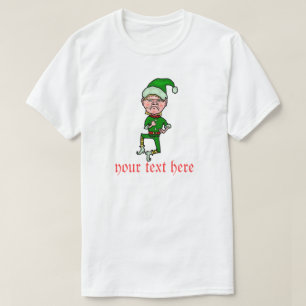 Camiseta Texto personalizado do Natal duende irritado