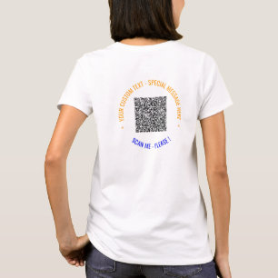 Camiseta Texto personalizado e cores colorido do código QR 