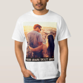 Camiseta texto personalizado e imagem vertical