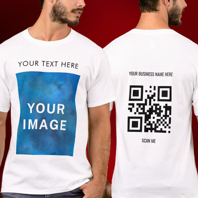 Camiseta Texto personalizado e Promocional de imagem QR Bra (Criador carregado)