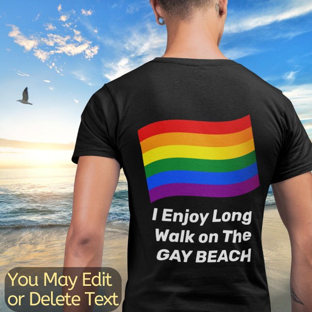 Camiseta Texto Personalizado gay Arco-Íris Sinalizador Orgu (Criador carregado)