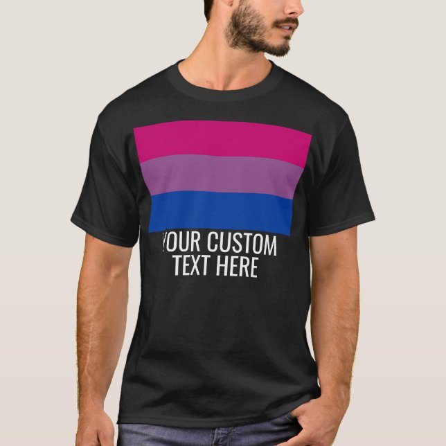 Camiseta Texto Personalizado LGBT de Sinalizador Bissexual  (Frente)