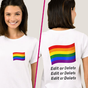 Camiseta Texto Personalizado LGBT Orgulho gay Arco-Íris Sin