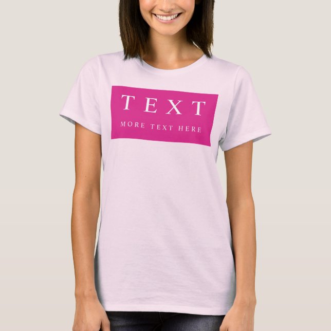 Camiseta Texto Personalizado: Modelo rosa pálido moderno (Frente)