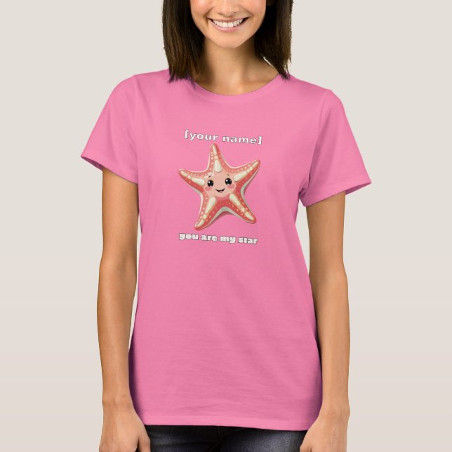 Camiseta Texto Personalizado ou Nome Starfish Design (Frente)