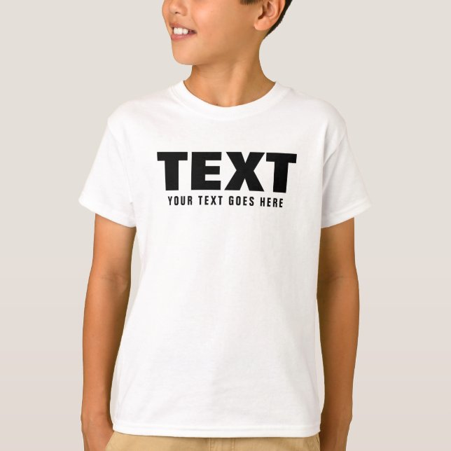 Camiseta Texto Personalizado Palavras Grandes Modernas de F (Frente)