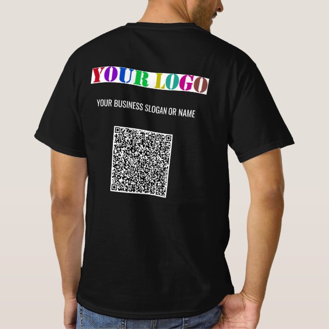 Camiseta Texto personalizado QR Código comercial T-Shirt Mo (Verso)
