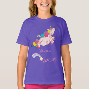 Camiseta Texto Personalizado/ Rainbow Kawaii Colorido Unic