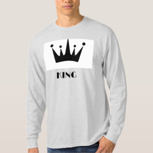 Camiseta Texto Personalizado Rei Imagem Coroa Cintura Longa
